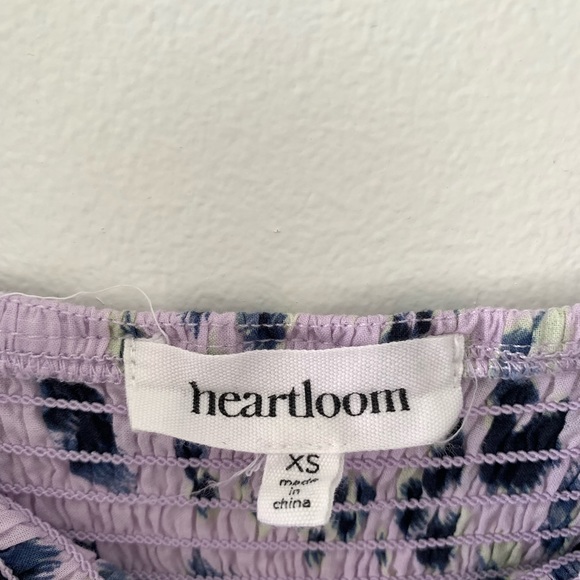 Heartloom Smocked Purple Print Adjustable strap full length Dress - Picture 2 of 3